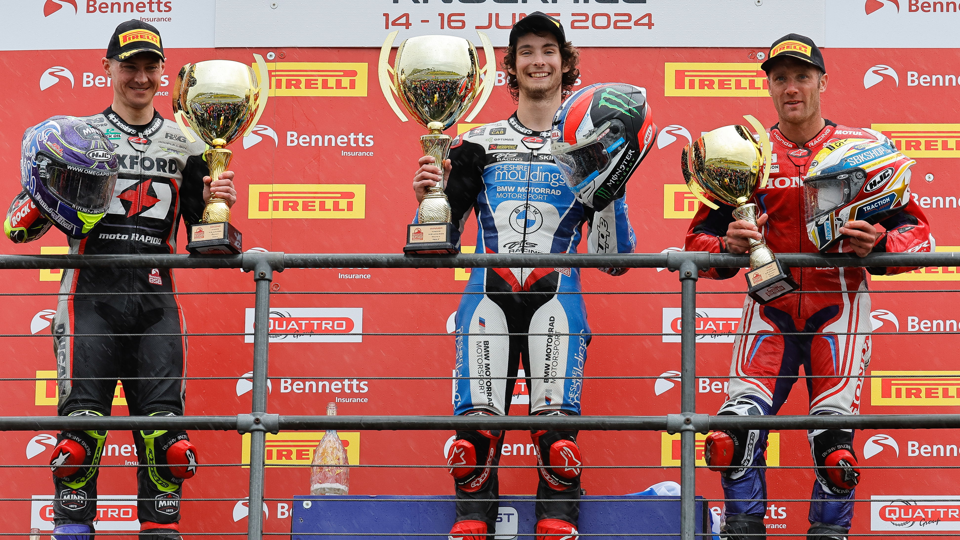 Rory Skinner, BSB, 2024, Knockhill, race two, 15th June, sprint, podium, Iddon, Bridewell